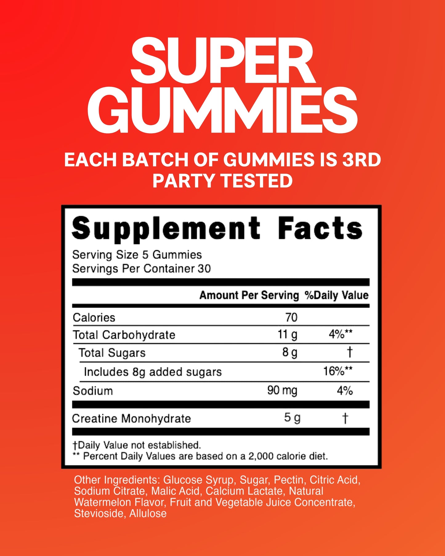 Creatine Monohydrate Gummies - Sour Watermelon